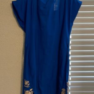 Blue Mexican Embroidered Dress